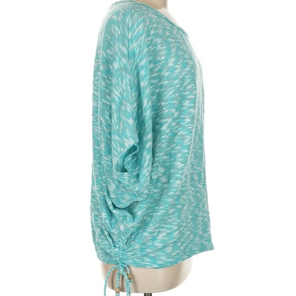 Easel Batwing (Dolman) Sleeve Top Ruched sides with bead accents - Picture 3 of 5